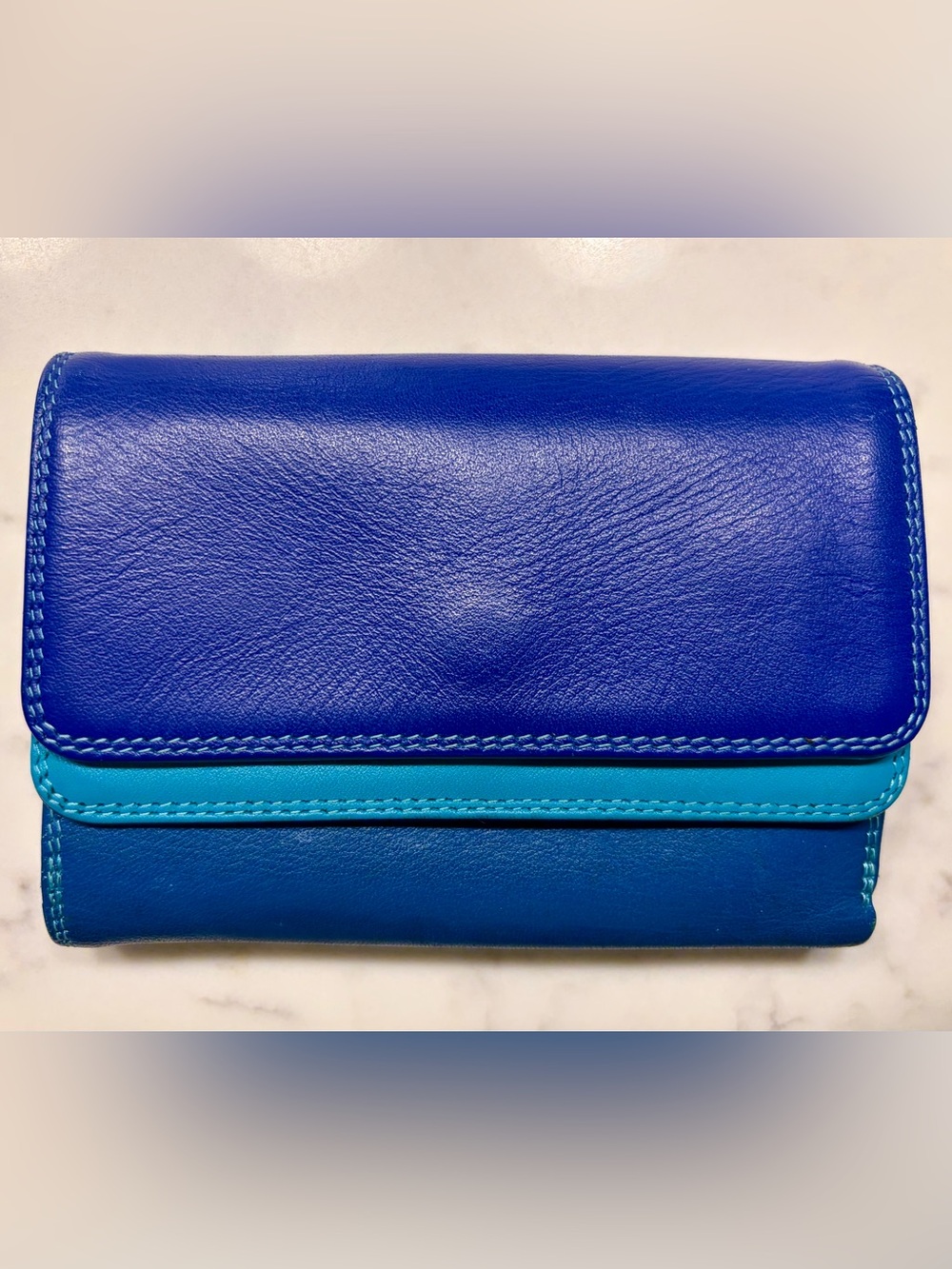 Mywalit Seascape Double Flap Trifold Wallet with Pen & ID Window